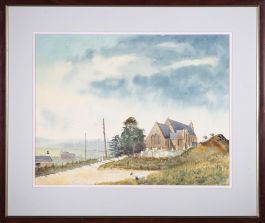 Berkley L. Moir - 1992 Watercolour, St John the Baptist Church, Bircle