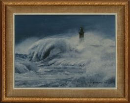 Cay Husband - Signed & Framed 1982 Oil, The Storm