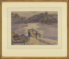 Frank E. Horne (act.1896-1933) - Watercolour, The Shining Ferry