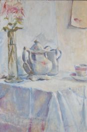 Barbara Doyle (b.1917) - 20th Century Oil, White Tea Set