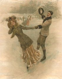 Late 19th Century Etching - The Ice Skaters