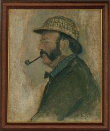 F.K. Hickling - 1971 Oil, Man Smoking the Pipe