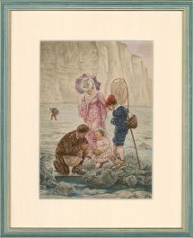 G.O.M. - 1884 Watercolour, Rockpooling