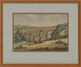 Early 20th Century Watercolour - Pont du Gard