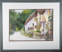 E.J.E. Bryant - 1998 Watercolour, Thatched Cottage in Ringmore, Devon