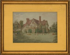20th Century Watercolour - A Tudor Manor