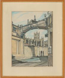 Emilio Elvio Dipietro - 1986 Watercolour, Bath Abbey