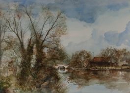 Contemporary Watercolour - Quiet Day On The Canal