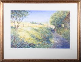 J.J. Jarratt - Contemporary Watercolour, Sunny Country Lane