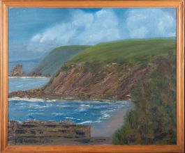 Liz Luscombe - 20th Century Oil, Sea View with Cliffs