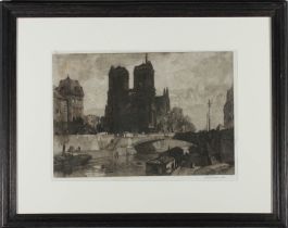 Leonard R. Squirrel  (1893–1979) - Early 20th Century Mezzotint, Notre Dame