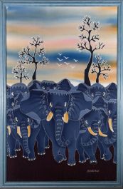 Contemporary Batik - A Herd of Elephants