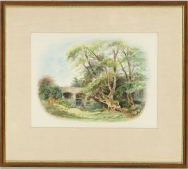J. A. Pearson - 1980 Watercolour, Tirley Bridge