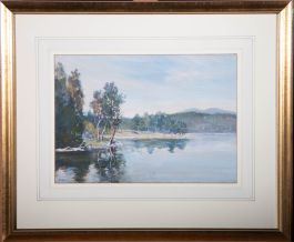 T. Wall - 20th Century Gouache, Loch Beinn a'Mheadhoin, Scottish Highlands