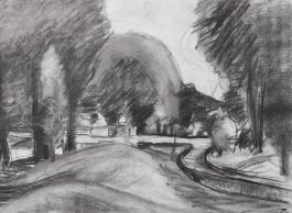 Alan Thornhill (1921–2020) -Mid 20th Century Charcoal Drawing, Through The Trees