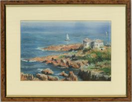P. Leras - c.1990 Pastel, French Coastline