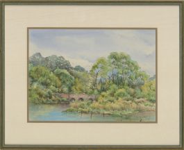 Shirley Banham (1942-1991) - Contemporary Watercolour, Summer By The River