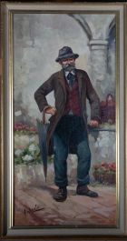 Attrib. Roberto Luigi Valente (b.1926) - 20th Century Oil, Market Trader