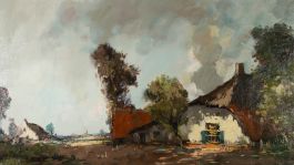 Henri Joseph Pauwels (1903-1983) - Mid 20th Century Oil, Belgian Farm