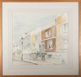 Richard Michelmore - 1990 Watercolour, Street Scene