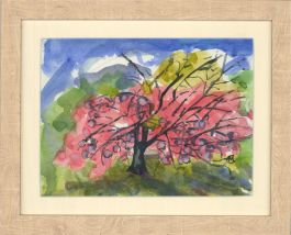Maureen Connett - Contemporary Watercolour, Pink Bloom, Alexandra Park