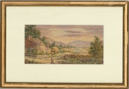 Late 19th Century Watercolour - Cottage in the Hills