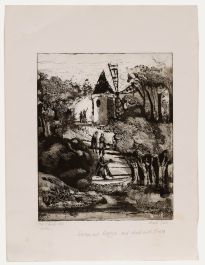 Pamela Guille - 20th Century Etching, Steps to the Windmill