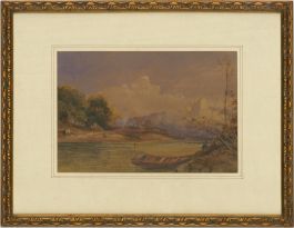 19th Century Watercolour - Castle on a Hill