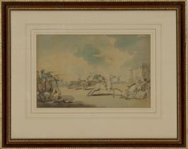 Atrrib. Thomas Rowlandson (1757–1827) - c. 1798 Watercolour, The Start
