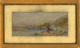 Late 19th Century Watercolour - Campfire by the River