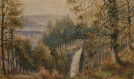 Ros Evans - 1888 Watercolour, Forest Waterfall
