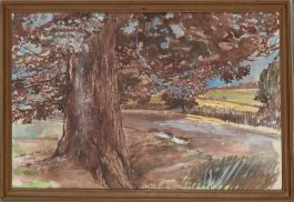 Attrib. Barbara Brassey (1911-2010) - 19th Century Watercolour, Tree Lined Road