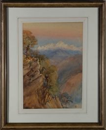 C.T. - Early 20th Century Watercolour, Mountain Ridge