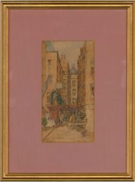 P. Bedecy - Signed 1926 Watercolour, Market Street