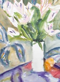 Sophie-Louise Wilson  - 1993 Watercolour, Vase of Lilies