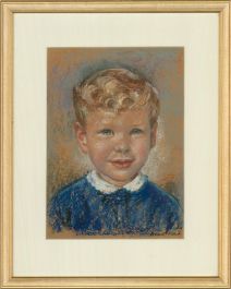 Anne Read - Signed 1962 Pastel, Portrait of a Boy
