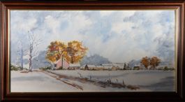 Harold Williams - Contemporary Oil, Village in the Snow