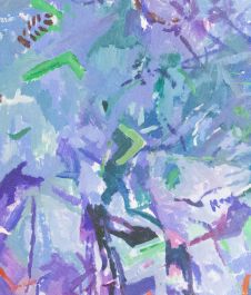 Contemporary Gouache - Abstract In Green And Purple