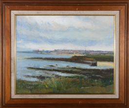 Mid 20th Century Oil - View to a Distant Town