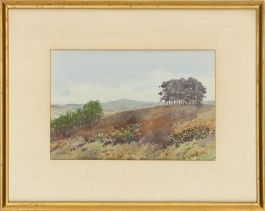 B. Burnett - 1925 Watercolour, Copse and Moor