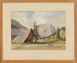Edward S. Billin  - 20th Century Watercolour, Mountain Village