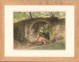 Mid 20th Century Watercolour - Ruined Bridge