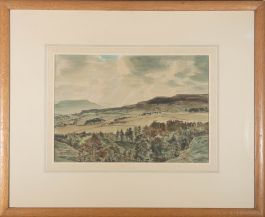 George Graham (1881-1949) - Watercolour, Distant view of Aldborough, Yorkshire