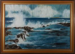 N.R. - 1979 Pastel, Splashing Waves