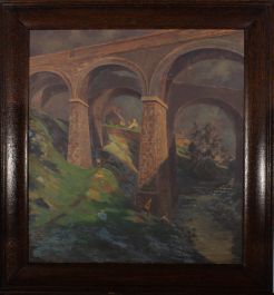 20th Century Oil - Children Playing Under Viaduct
