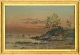 N. Hunt  - 1894 Oil, River at Sunset
