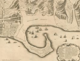 18th Century Map Engraving - Plan of the Works of the City of Messina, Sicily