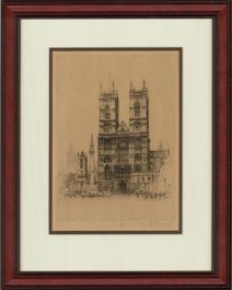 Edward W. Sharland (1884-1967) - Early 20th Century Etching, Westminster Abbey