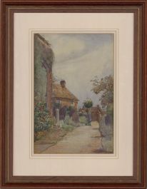 E.S.F. - Early 20th Century Watercolour, Churchyard