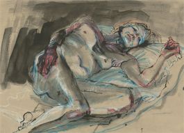 Rachael E. Edwards (1938-2016) - 20th Century Watercolour, Reclining Nude